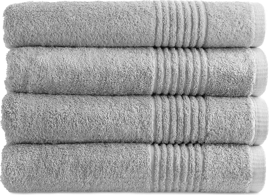 Handdoek Supreme Collectie - 4 stuks - 70x140 - lichtgrijs