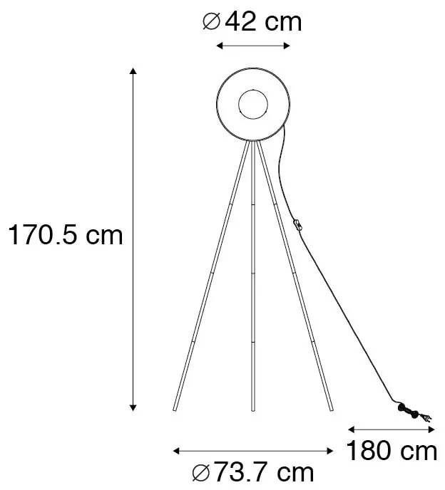 Vloerlamp zwart met goud 42 cm verstelbaar tripod - Magnax Industriele / Industrie / Industrial E27 Binnenverlichting Lamp