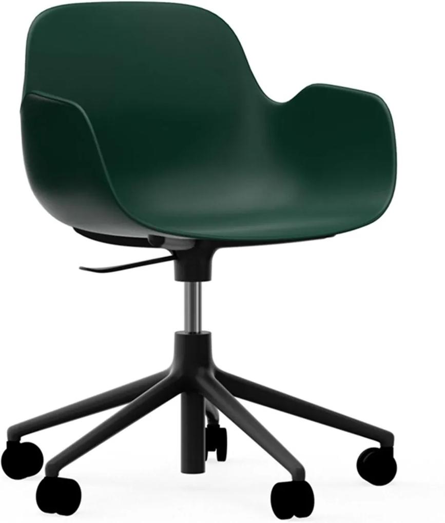 Normann Copenhagen Form Armchair Bureaustoel Met Zwart Onderstel Groen