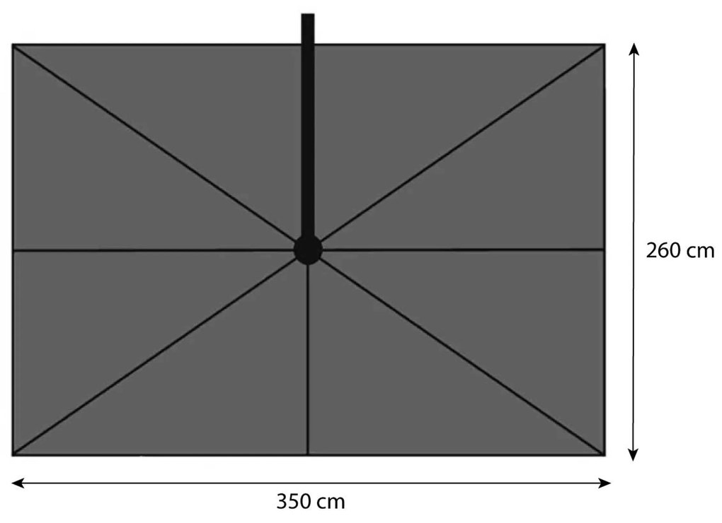 Platinum Challenger zweefparasol 3.5x2.6m T2 premium (incl. voet en hoes)