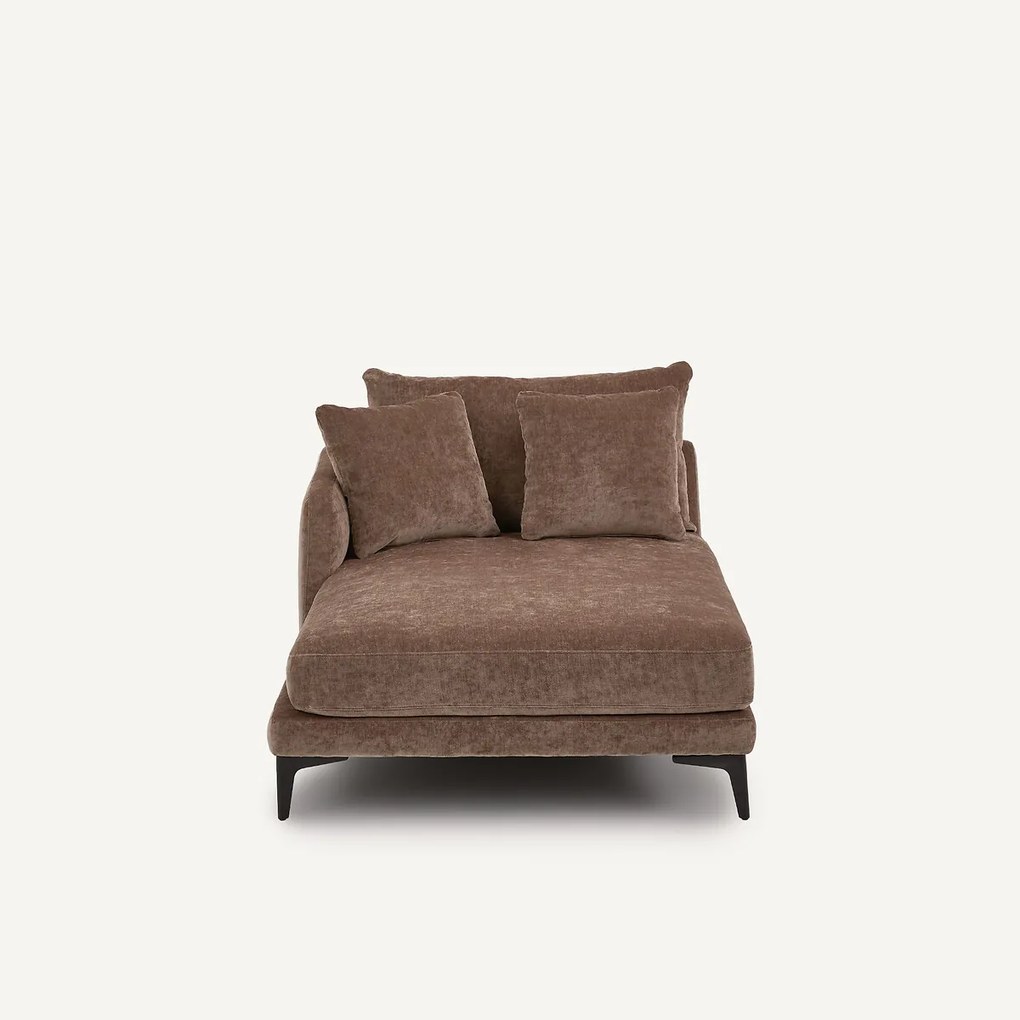 Longchair van fluweelmix, MODERNISTE, ontwerp Emmanuel Gallina