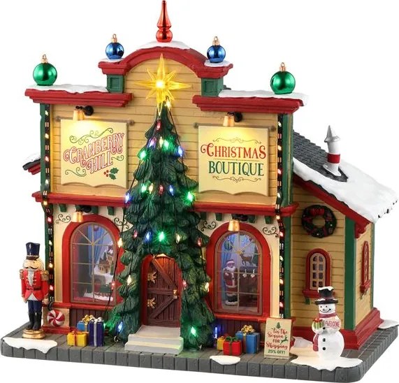 Lemax - 'Cranberry Hill Christmas Boutique' - Verlicht gebouw - Exclusief adapter (werkt ook op batterijen)