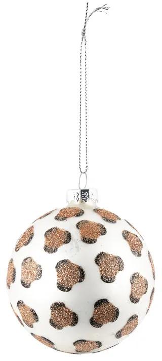 Kerstbal luipaard - Zilver - ø8 cm