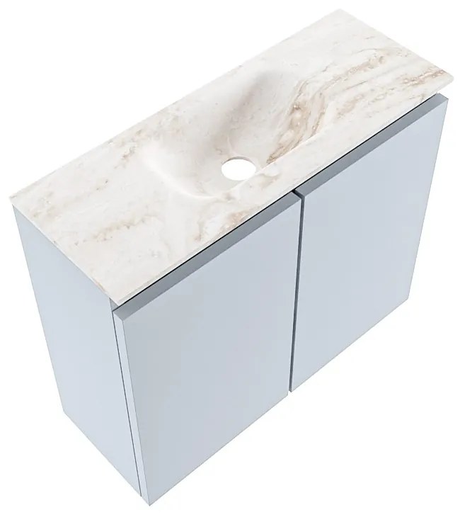 Mondiaz Ture DLux toiletmeubel 60cm clay met wastafel frappe midden zonder kraangat