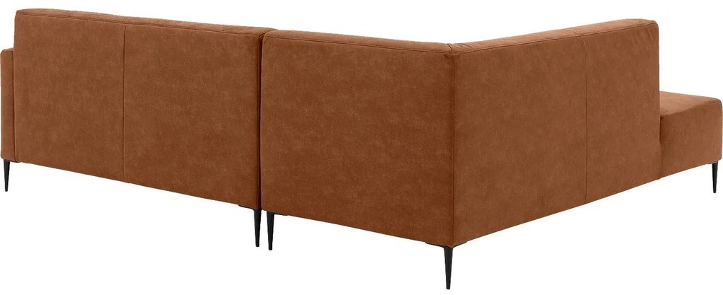 Goossens  Key West cognac, micro leer, 2,5-zits, modern design met ligelement links