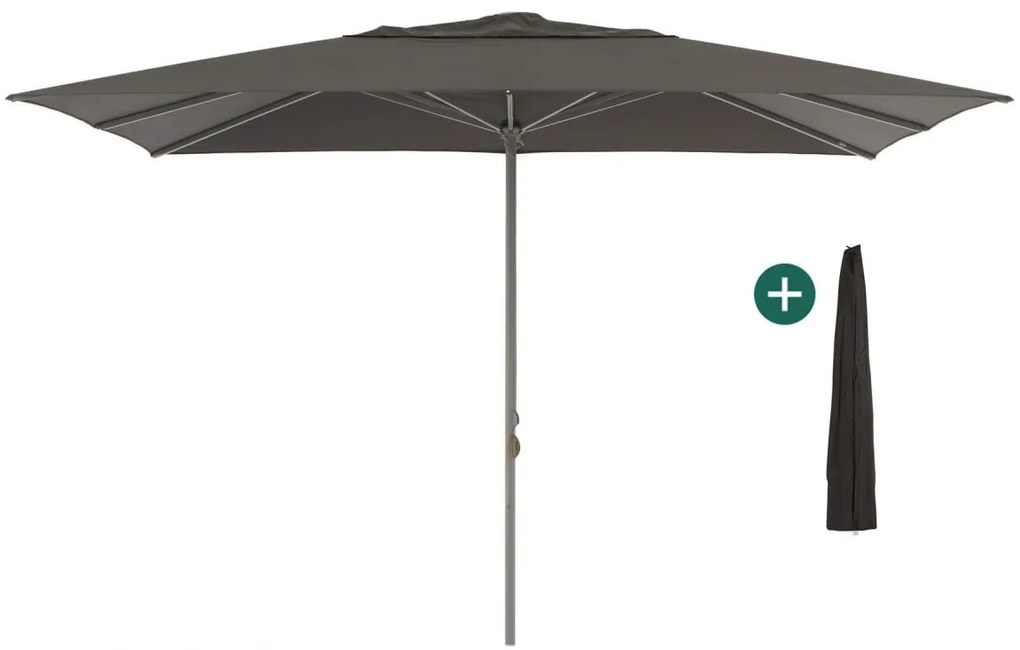 Parasol Shadowline Cuba | Inclusief hoes | Rechthoekig | 400x300cm | Met katrol | Zwart | Kees Smit Tuinmeubelen