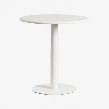 Eettafel Rond in Metaal (Ø70 cm) Mizzi Gardenia Wit - Sklum