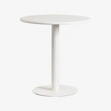 Ronde Keuken Tafel Ø70 Cm In Ijzer Mizzi Glaciale Wit - Sklum