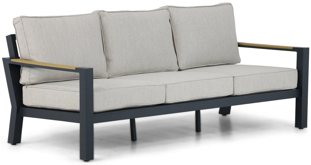 Stoel en Bank Loungeset 5 personen Aluminium/Polywood (teakfinish) Grijs Lifestyle Garden Furniture Bilbao