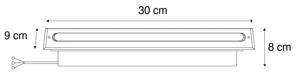 Set van 4 moderne grondspots staal 30 cm incl. LED IP65 - Eline