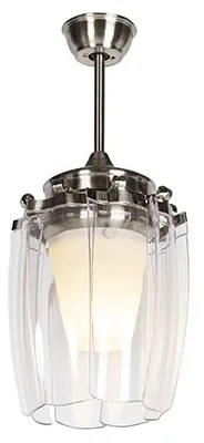 Plafondventilator met lamp zilver met afstandsbediening - Wings 42 staal Modern, Industriele / Industrie / Industrial, Design E27 rond Binnenverlichting Lamp