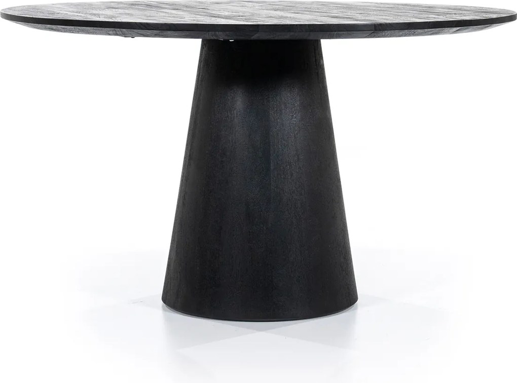 Ronde Eettafel Zwart 130 Cm - 130 X 130cm.