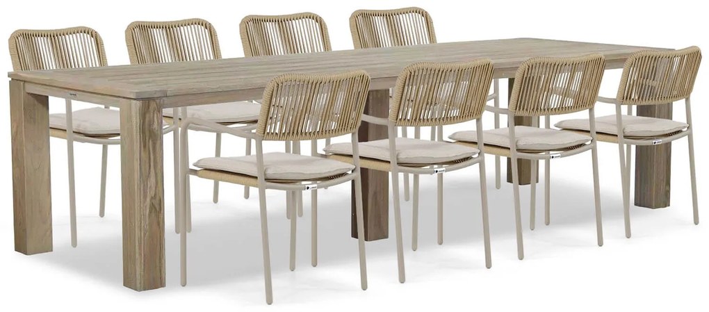 Tuinset 8 personen 300 cm Aluminium/rope Taupe Coco Penya/Brighton