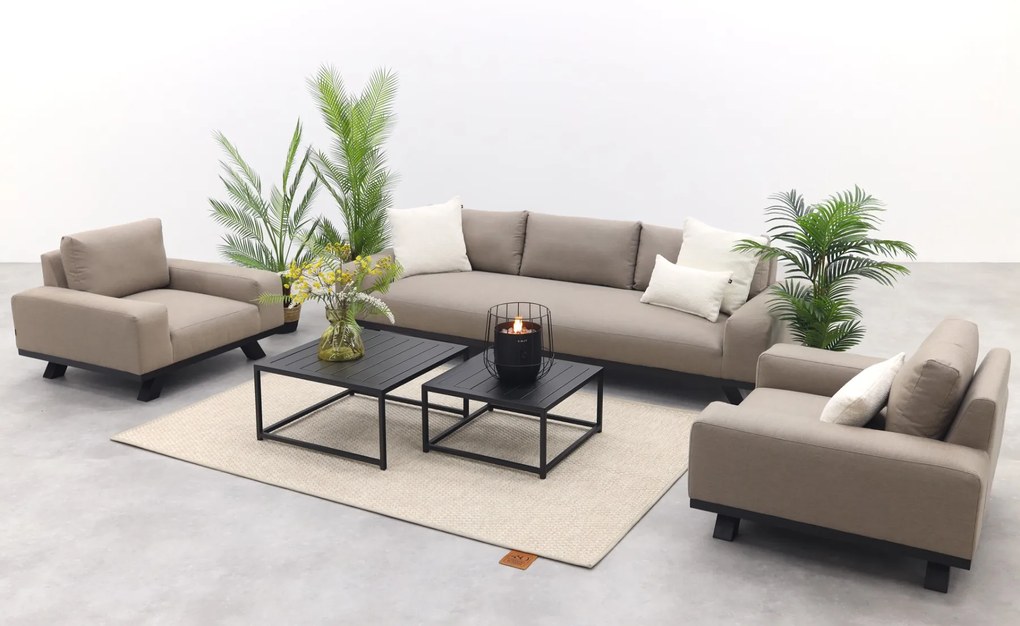 Barcelona/Royalty Sunbrella stoel-bank loungeset - Taupe - 5-delig