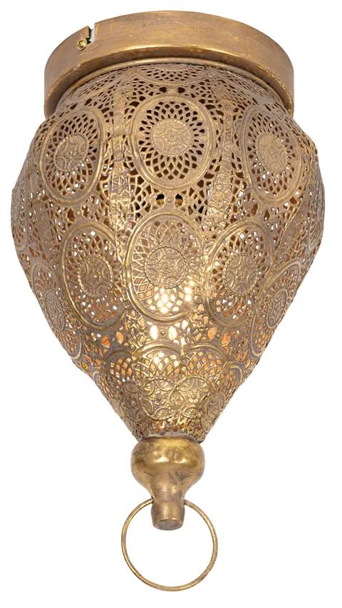 Oosterse plafondlamp goud 19 cm - MowgliOosters E27 rond Binnenverlichting Lamp