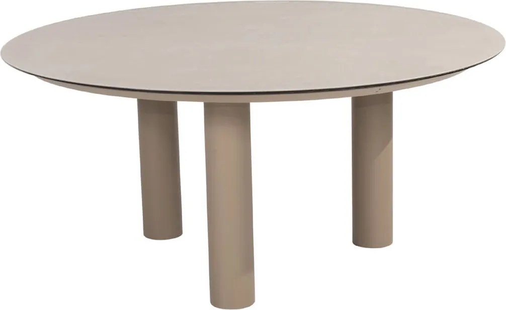 4 Seasons Outdoor Allora tuinset latte met Donato tafel met geprint keramisch blad Ø 160 cm Tuinset   beige weerbestendig