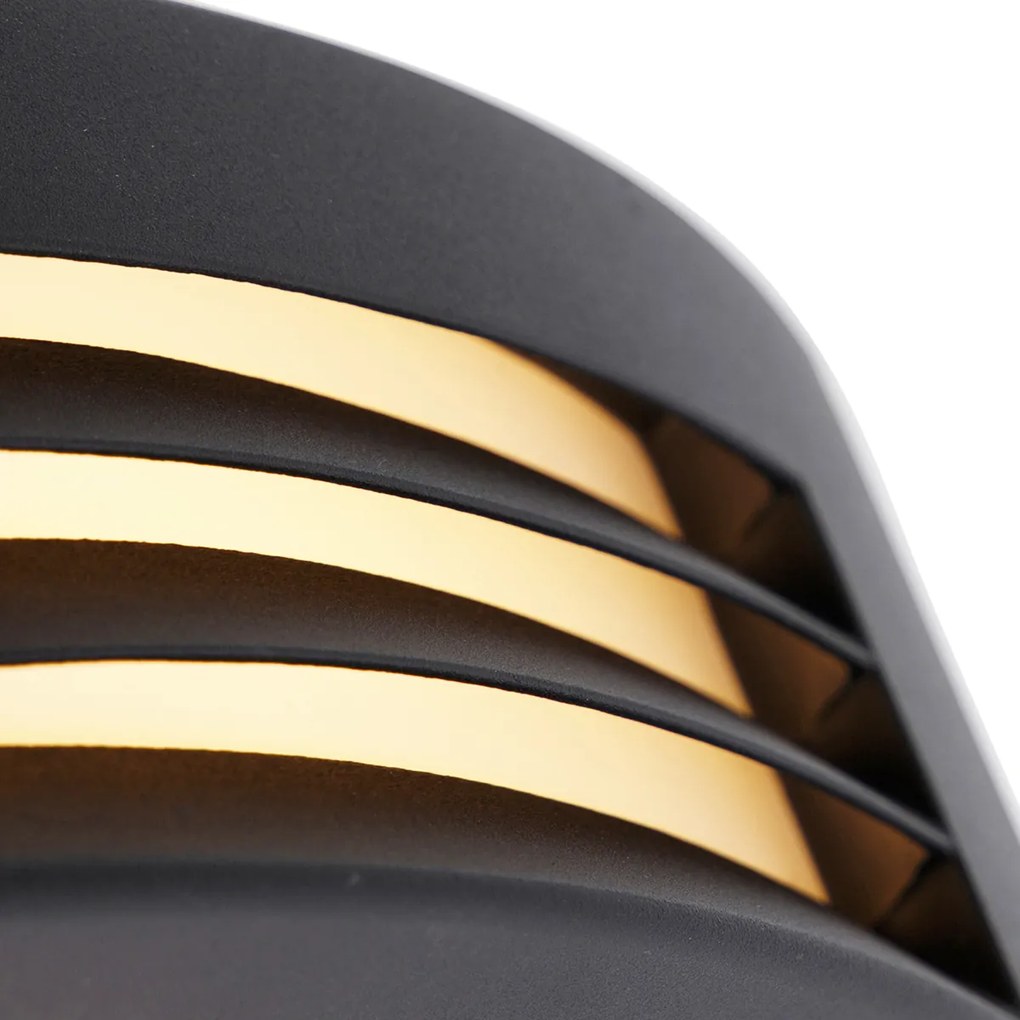 Smart buiten wandlamp zwart IP44 incl. Wifi A60 - Hurricane