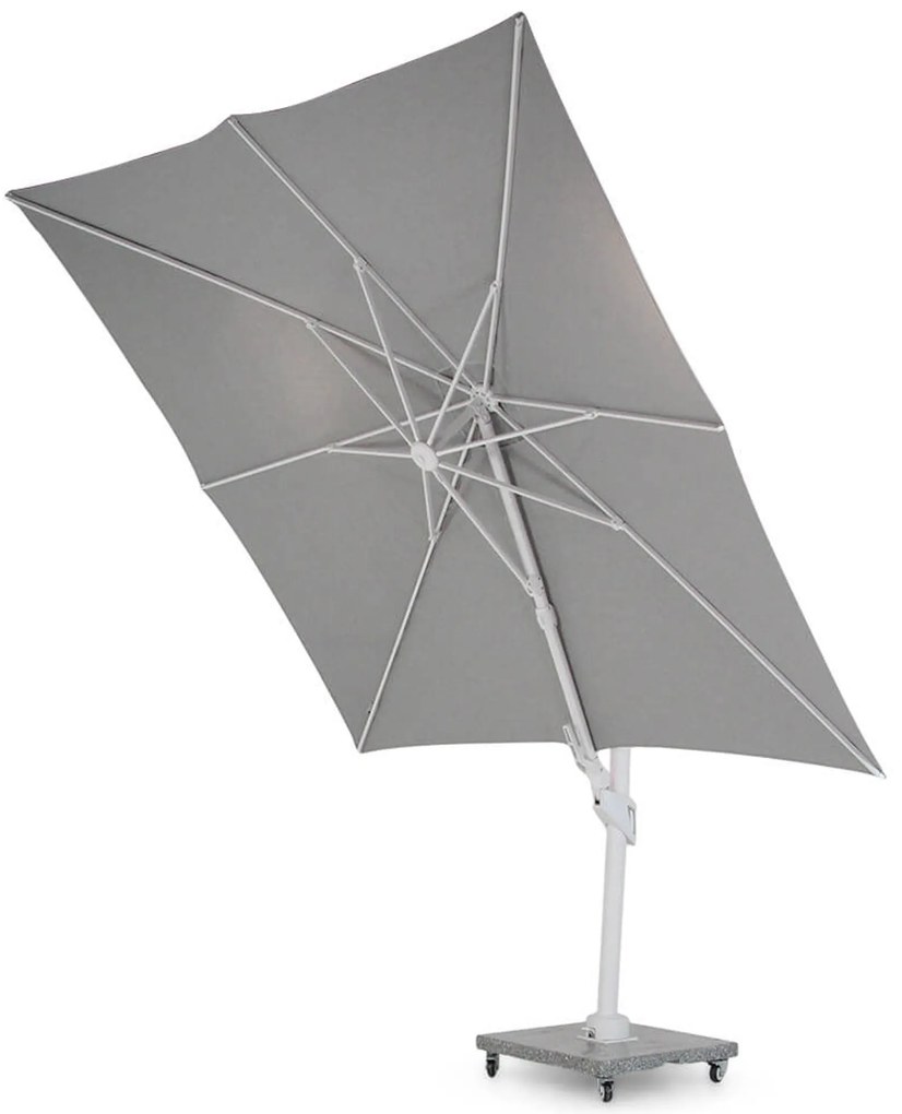 Santika Furniture Santika Belize Deluxe Parasol X White Frame/ Grey Fabric (excl.voet) Aluminium Grijs