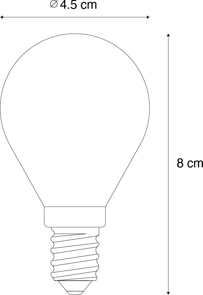 Set van 5 E14 dimbare LED lampen P45 smoke 5W 470 lm 2200K