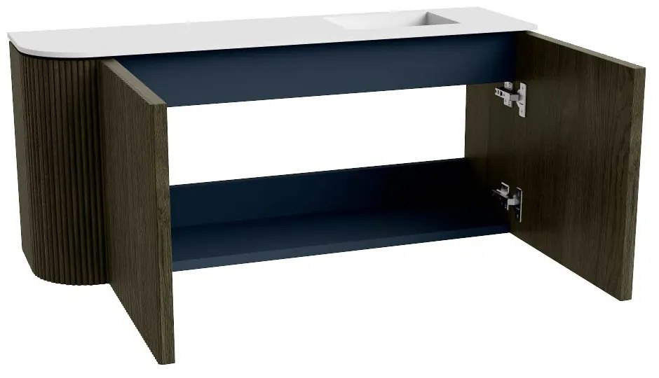 Mondiaz Joya 90cm toiletmeubel ronding links shadow met wastafel faye rechts 1 kraangat talc