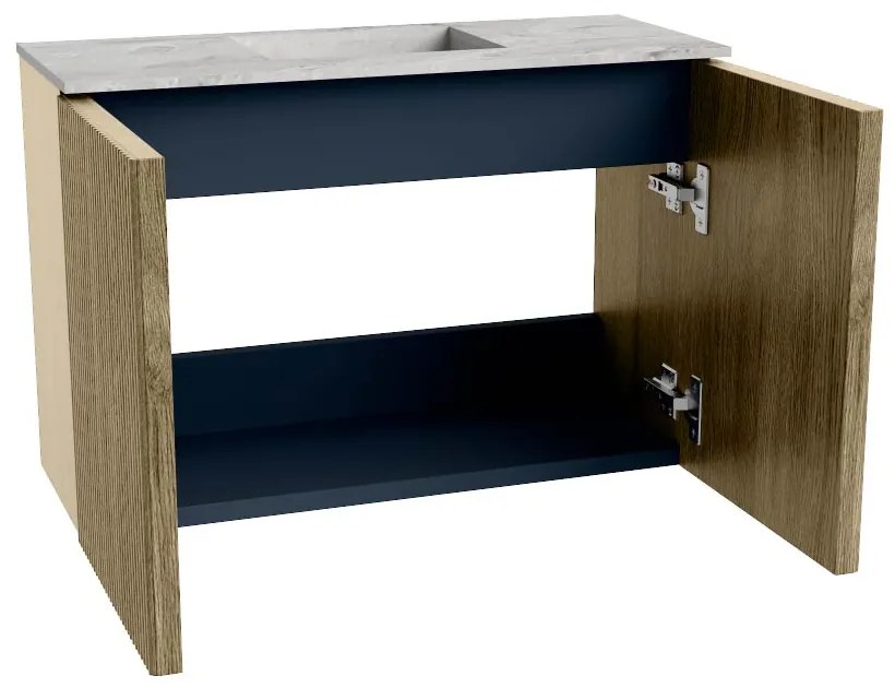Mondiaz Joya DLux 60cm toiletmeubel dusk met wastafel faye midden 1 kraangat glace