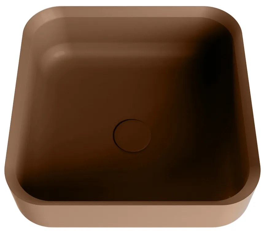 Mondiaz Binx Solid Surface waskom 36x36cm rust