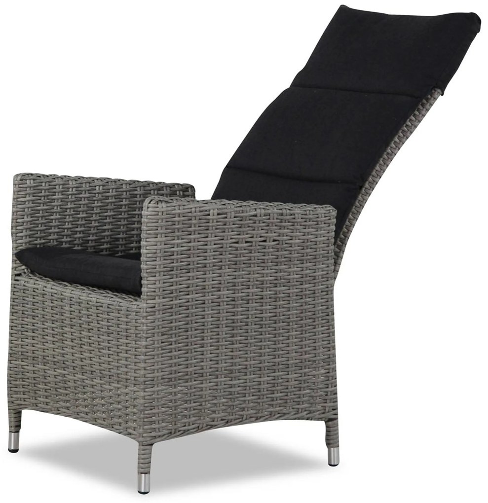 Verstelbare Tuinstoel Wicker Grijs-antraciet Garden Collections Madera