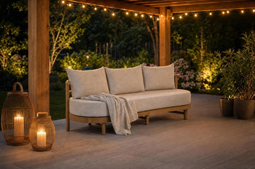 Stoel en Bank Loungeset 5 personen Teak Old teak greywash Santika Furniture Santika