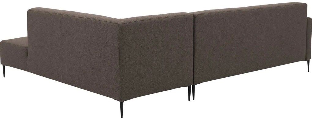 Goossens  Key West bruin, stof, 3-zits, modern design met ligelement rechts