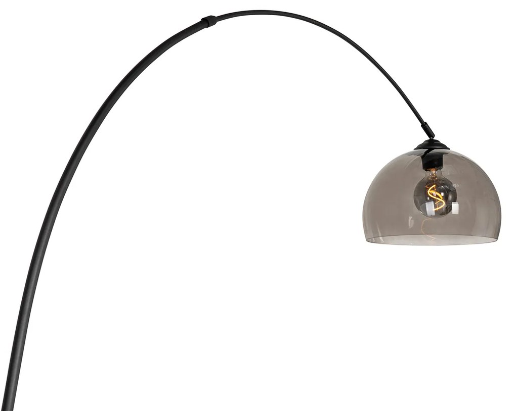 Moderne booglamp zwart met smoke glas - Arc Modern E27 Binnenverlichting Lamp