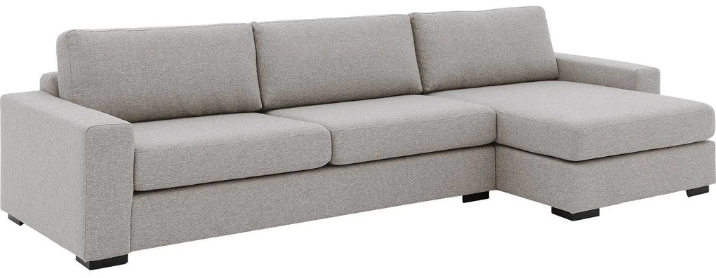 Goossens Hoekbank Lucca Met Chaise Longue grijs, stof, stijlvol landelijk