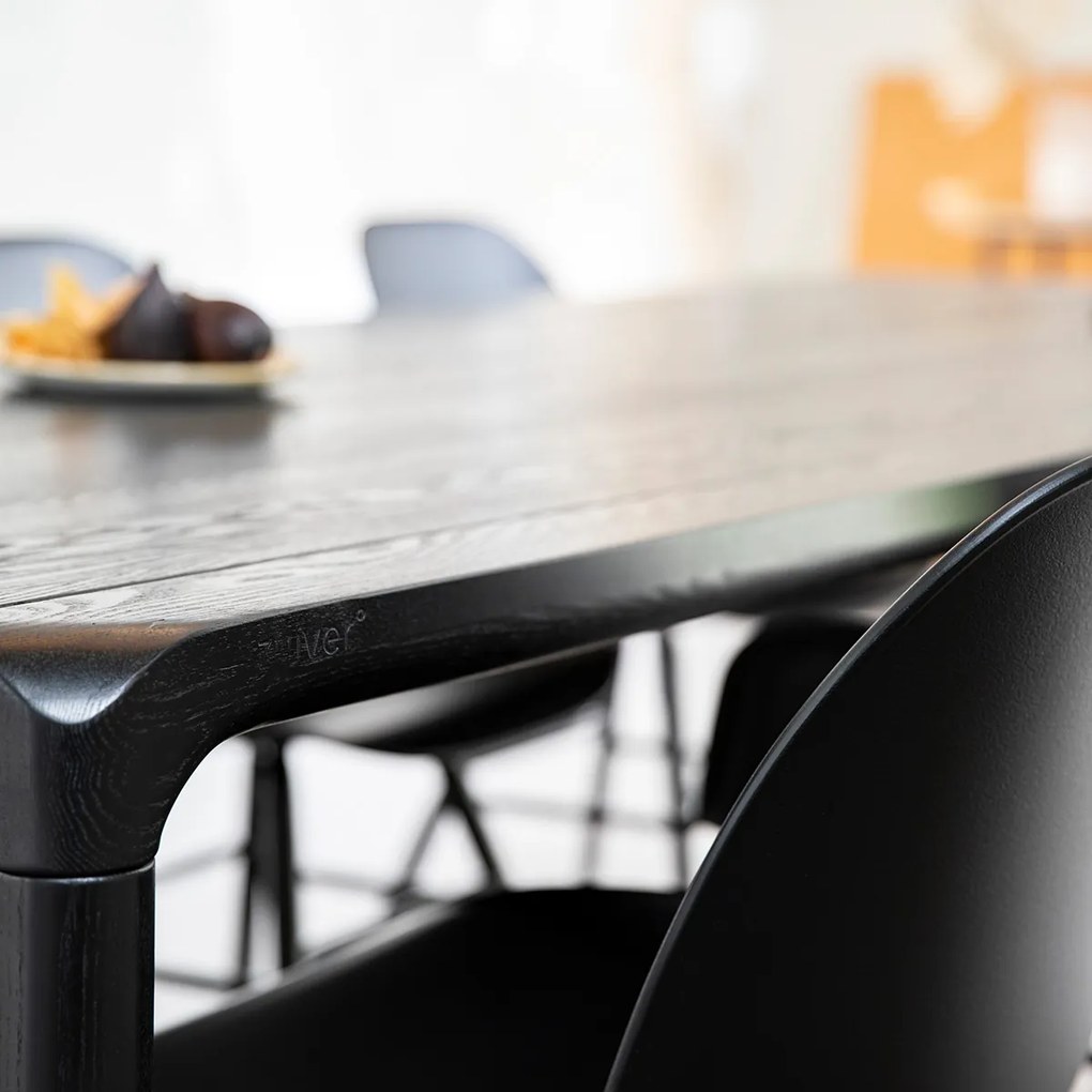 Zwarte Eetkamertafel Van Hout 220x90 Cm - 220 X 90cm.