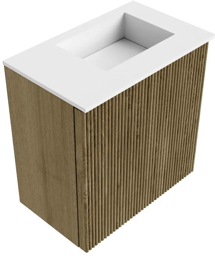 Mondiaz Joya 40cm toiletmeubel dusk met wastafel faye rechts 1 kraangat talc