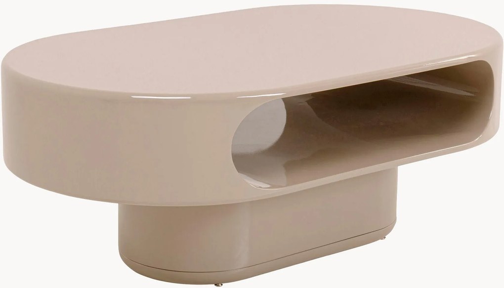 Ovale salontafel Groove met onderblad