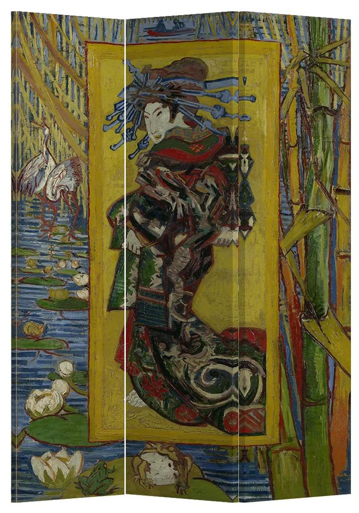 Fine Asianliving Kamerscherm Scheidingswand B120xH180cm 3 Panelen Van Gogh De Courtisane