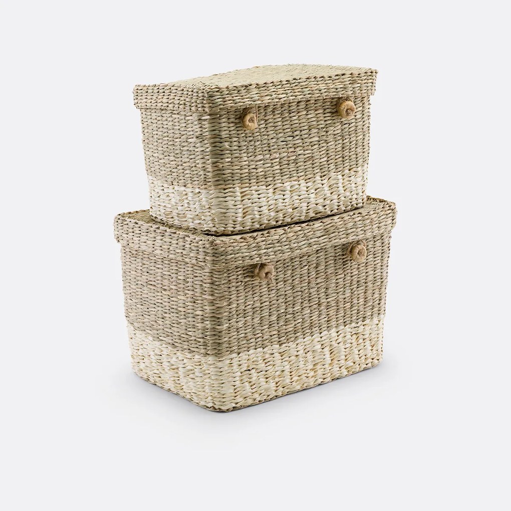 Set van 2 koffers in strogras, Fanero