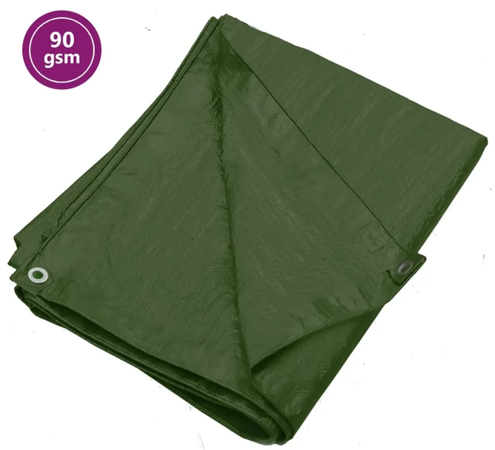 vidaXL Dekzeil 90 g/m² 6x12 m HDPE groen