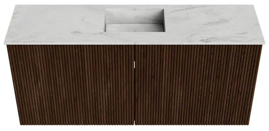 Mondiaz Joya DLux 90cm toiletmeubel walnut met wastafel faye midden 1 kraangat opalo