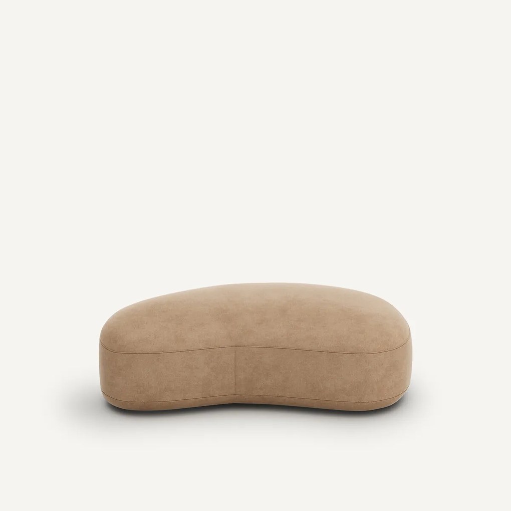 Voetenbank van stonewashed fluweel, Rosebury, ontwerp E. Gallina