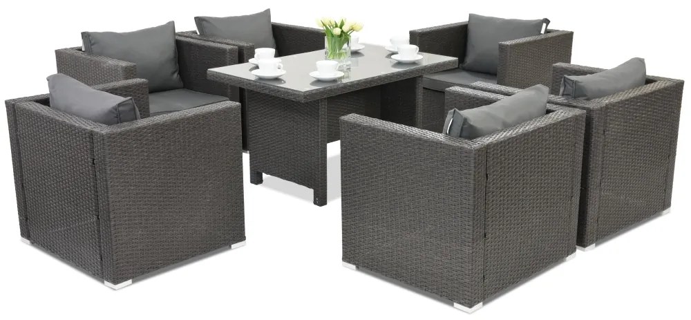 Roma Premium 6 Tuinpunt antraciet technorattan tuinmeubelen