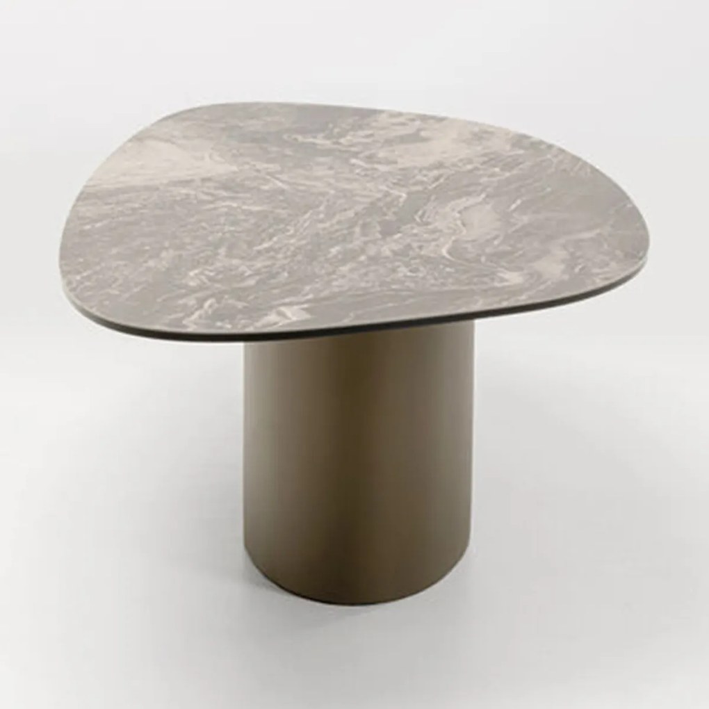 Salontafel Marmerlook Ovaal Bruin - 120 X 60cm.