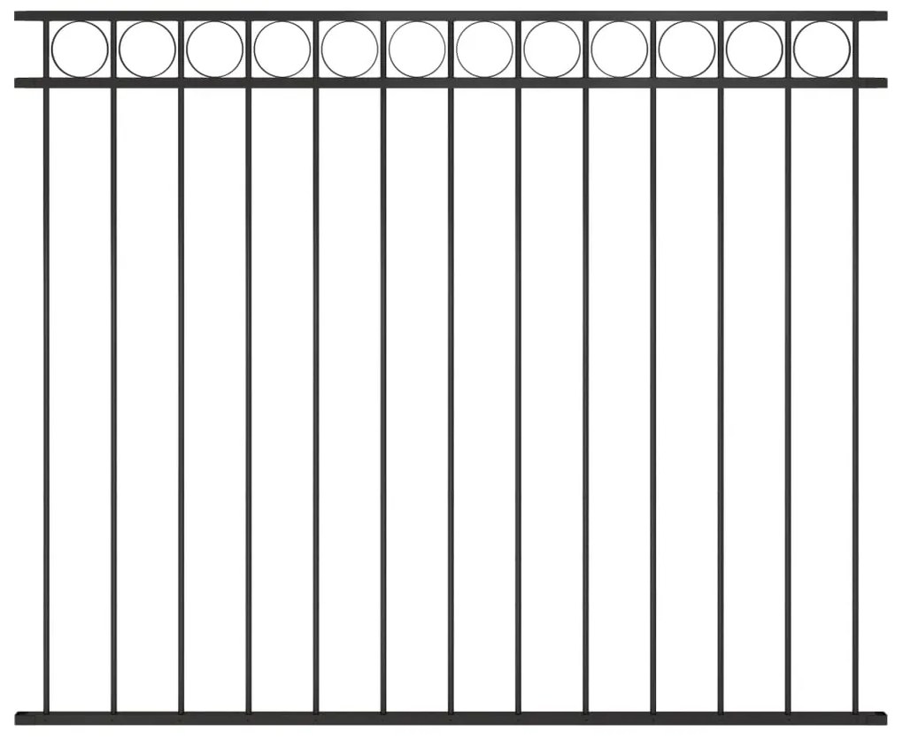 vidaXL Schuttingpaneel 1,7x1,5 m staal zwart