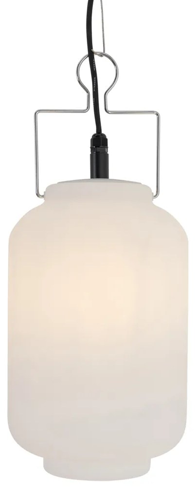 Buiten hanglamp wit 20 cm met stekker IP44 - Pion