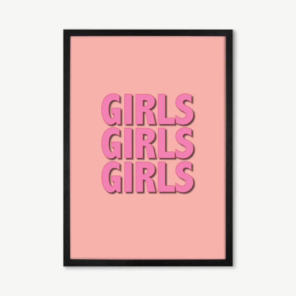 Girls Girls Girls door Colour TV ingelijste print, A2, roze