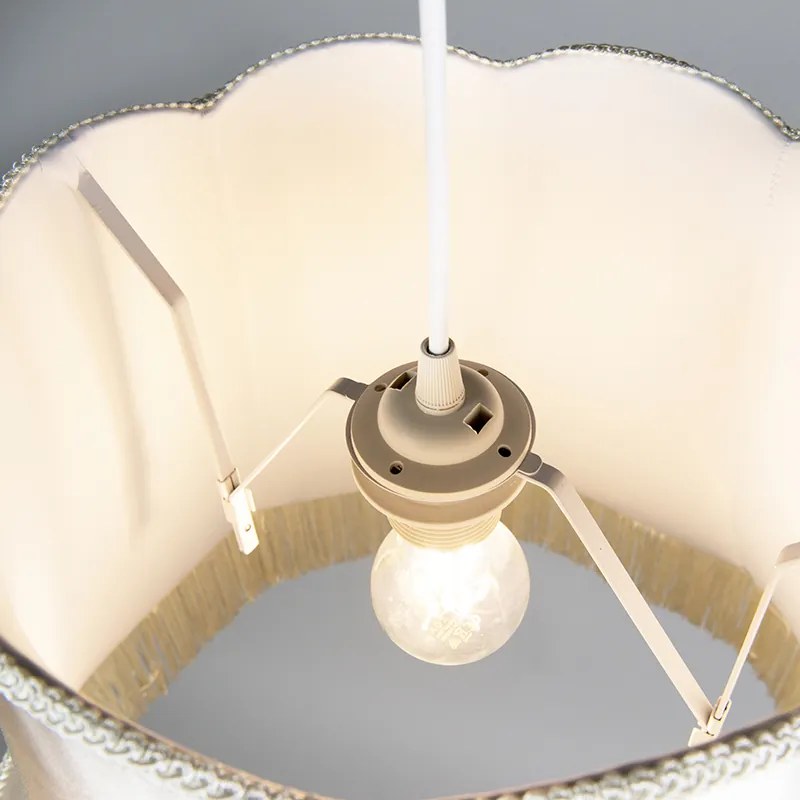 Set van 4 retro hanglampen crème 45 cm - Granny