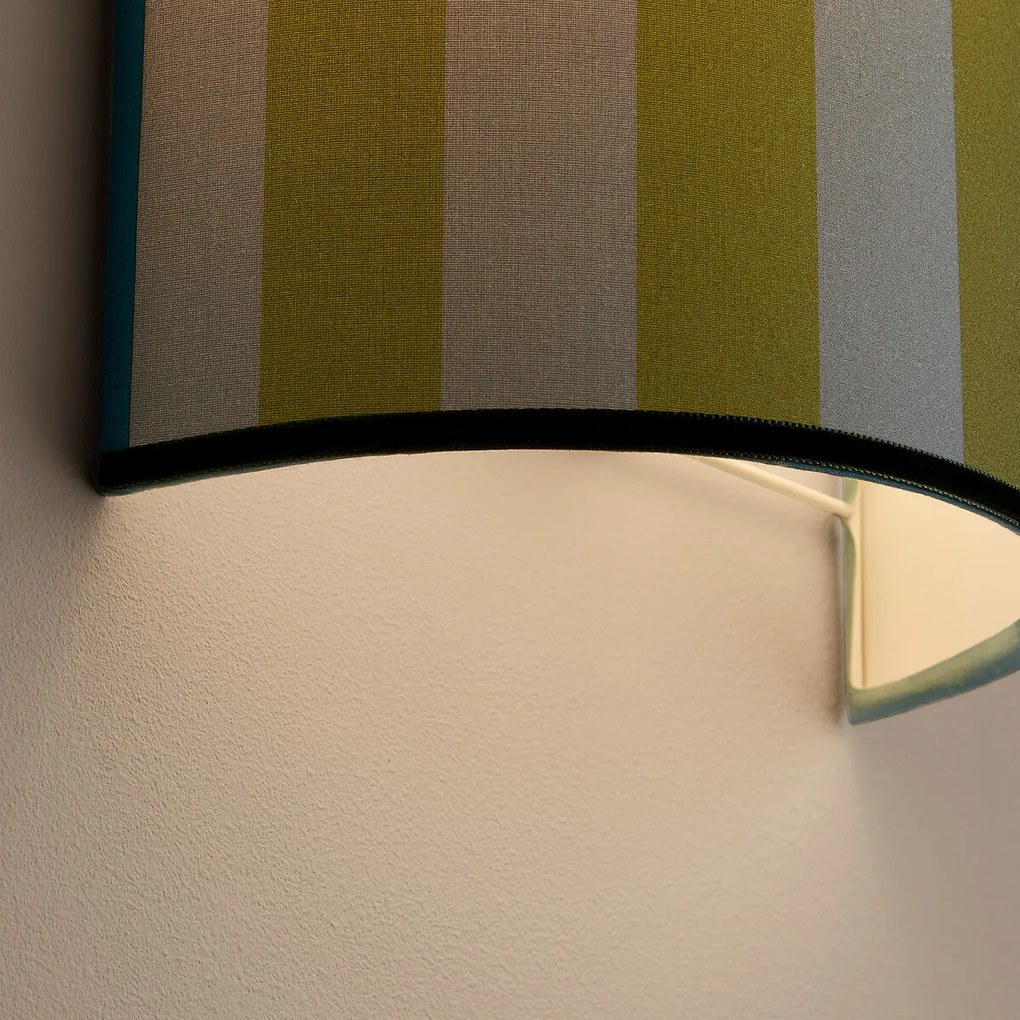 Wandlamp, van gestreept katoen en fluweel, STRIA