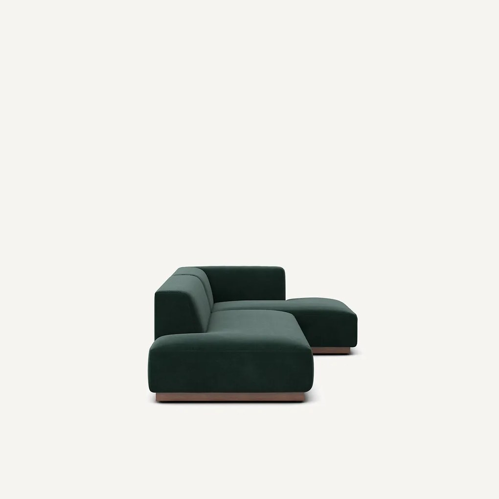 Rechter hoekbank XL in fluweel, Jacopo