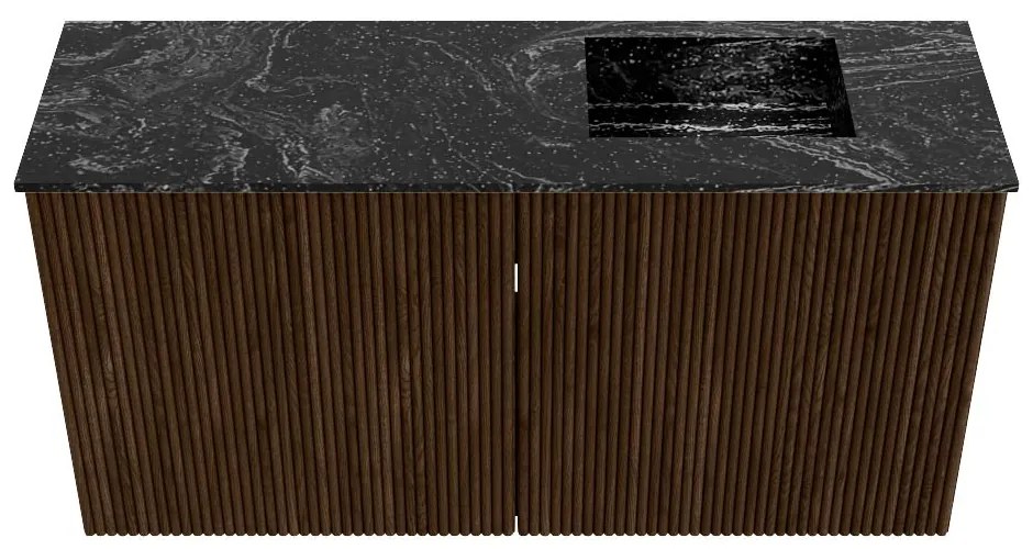 Mondiaz Joya DLux 80cm toiletmeubel walnut met wastafel faye rechts zonder kraangat lava