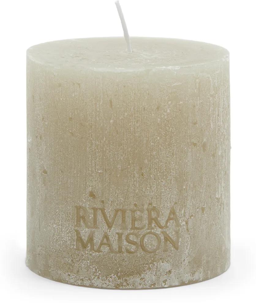 Rivièra Maison - Pillar Candle Rustic flax 10x10 - Kleur: beige