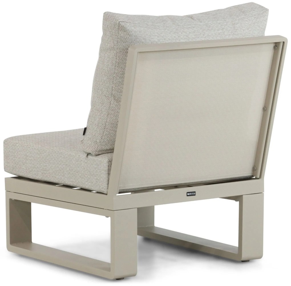 Hoek loungeset 6 personen Aluminium/Polywood (teakfinish) Taupe  Lifestyle Garden Furniture Lezo